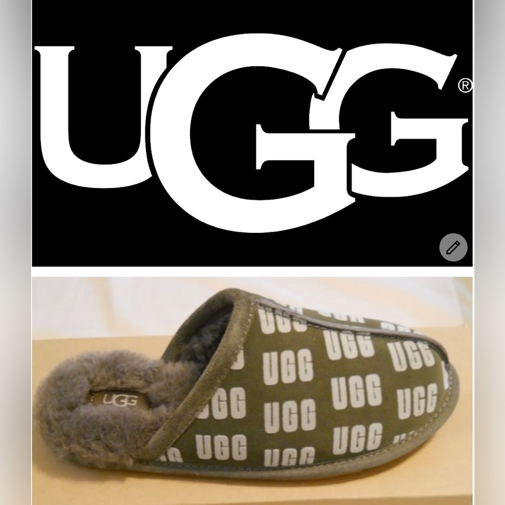 🆕🌚NEW & AUTHENTIC UGG LOGO SLIPPERS🌚🆕